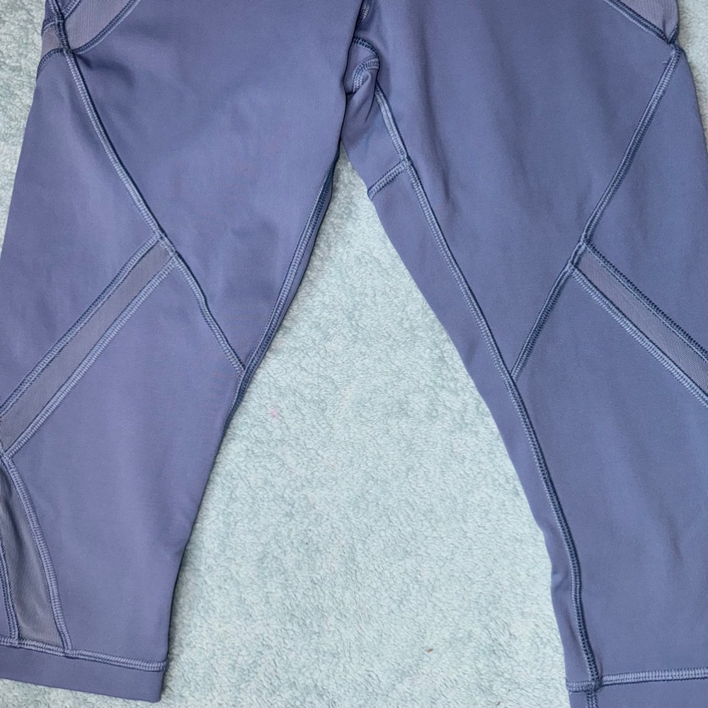 Women's Lululemon Leggings Crop Mesh Steel Blue Size 4 - Picture 3 of 9
